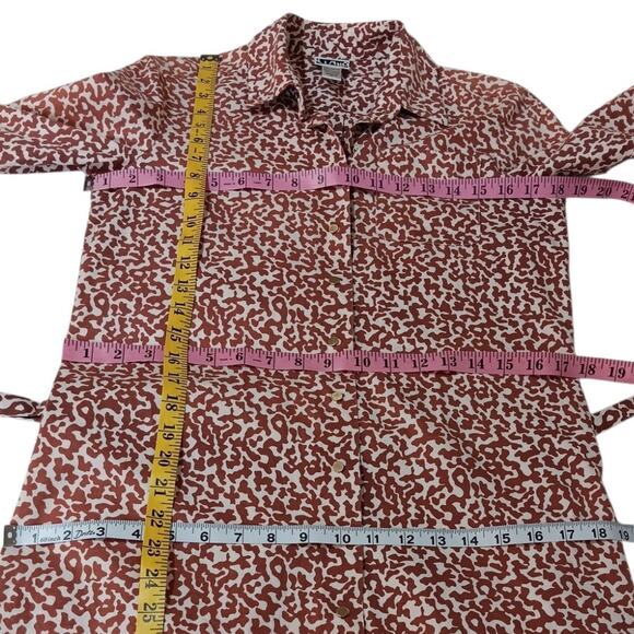 DIANE VONFURSTENBERG Laney Shirt Dress 6 Fresh Cotton Pockets Animal Print Snaps - Picture 6 of 15